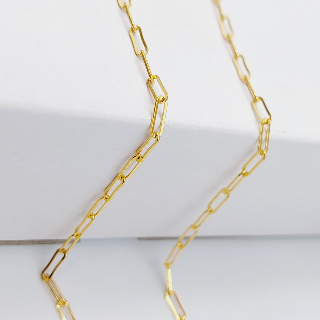 21K Gold 2.5mm Paperclip Chain 60cm by Saeed Jewelry - Image 3