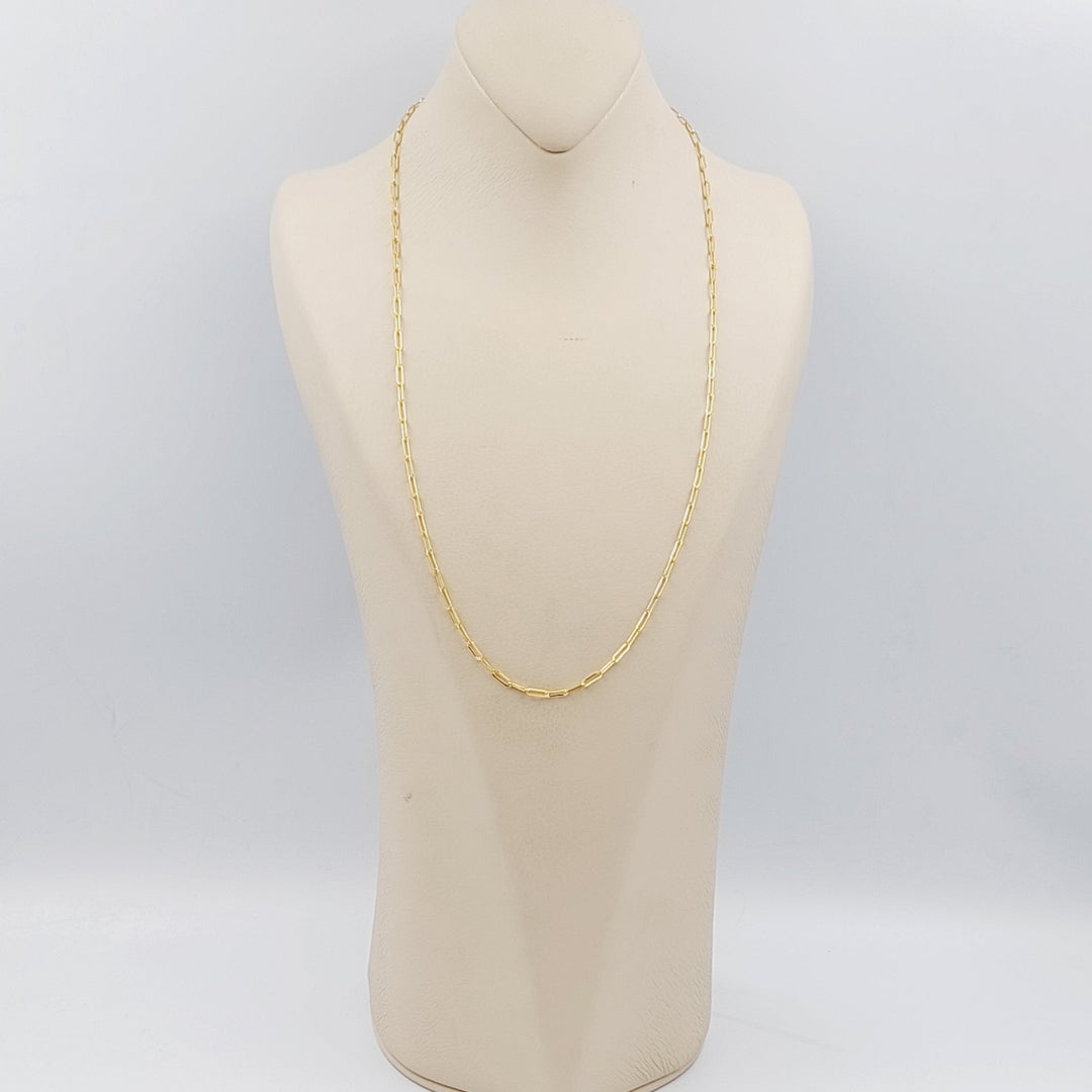 21K Gold 2.5mm Paperclip Chain 60cm by Saeed Jewelry - Image 4