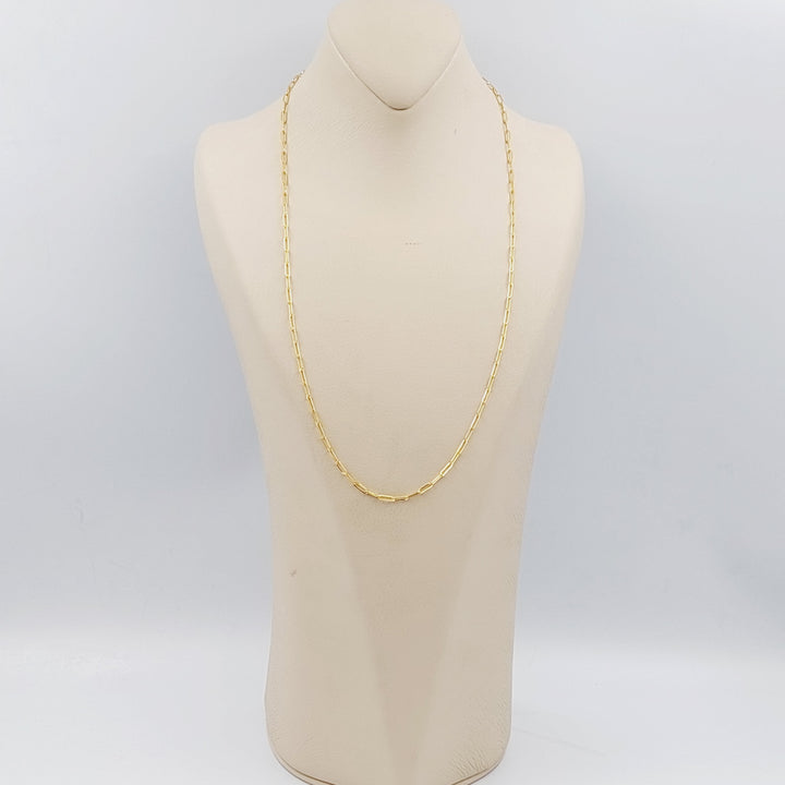 21K Gold 2.5mm Paperclip Chain 60cm by Saeed Jewelry - Image 4