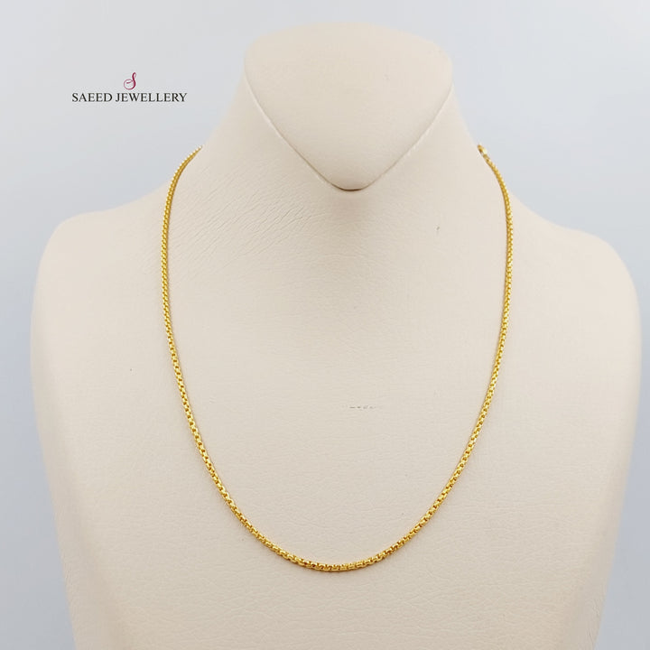 21K Gold 2mm Box Chain 45cm by Saeed Jewelry - Image 1