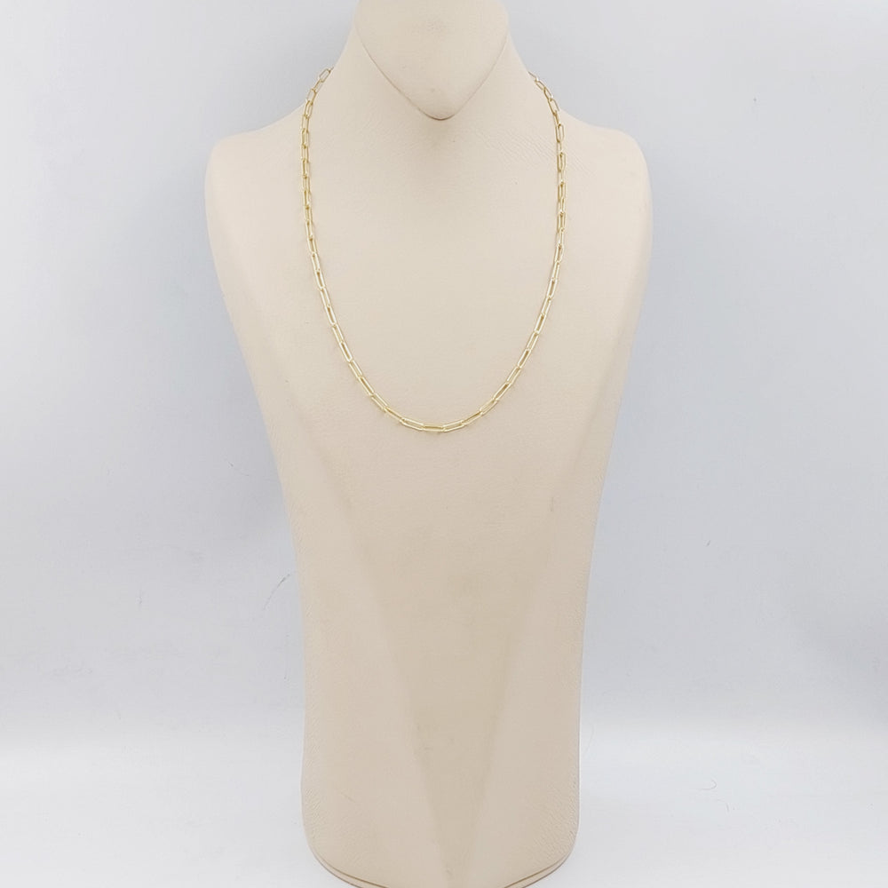 18K Gold 3.5mm Paperclip Chain 50cm by Saeed Jewelry - Image 2