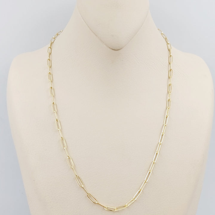 18K Gold 3.5mm Paperclip Chain 50cm by Saeed Jewelry - Image 3