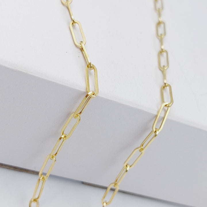 18K Gold 3.5mm Paperclip Chain 50cm by Saeed Jewelry - Image 3