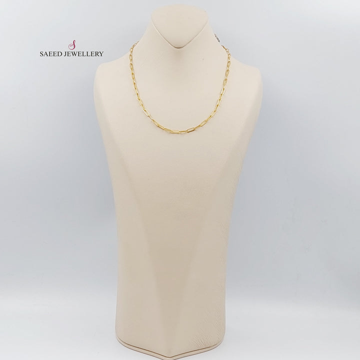 21K Gold 3.5mm Paperclip Chain 50cm by Saeed Jewelry - Image 2