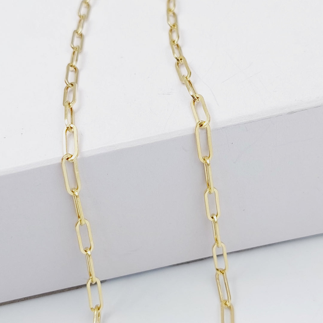 18K Gold 3.5mm Paperclip Chain 60cm by Saeed Jewelry - Image 3