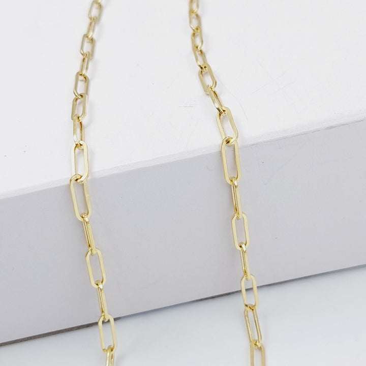 18K Gold 3.5mm Paperclip Chain 60cm by Saeed Jewelry - Image 3