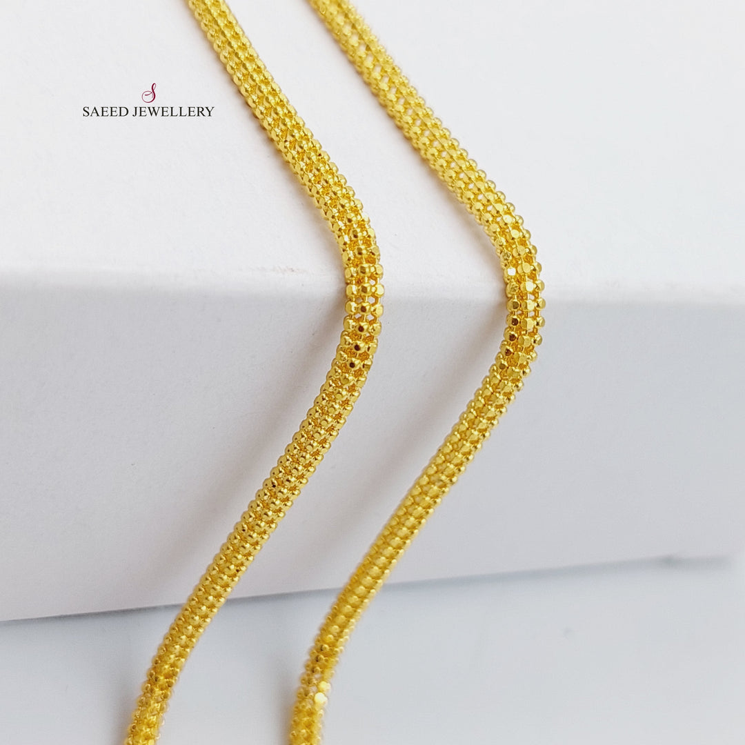 21K Gold 3mm Box Chain 60cm by Saeed Jewelry - Image 4