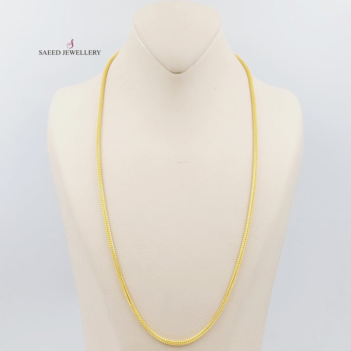 21K Gold 3mm Box Chain 60cm by Saeed Jewelry - Image 1