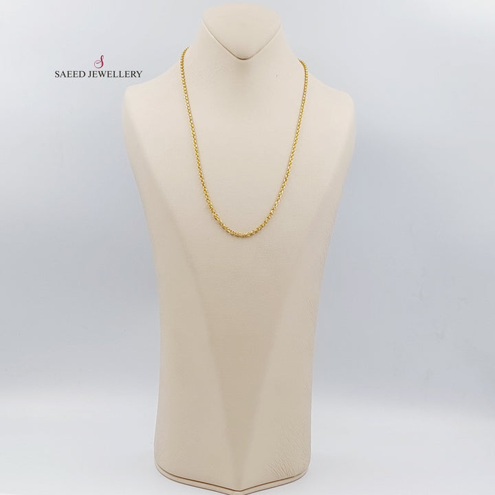 21K Gold 3mm Cable Link Chain by Saeed Jewelry - Image 9