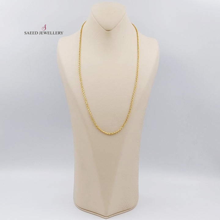 <span>(3mm) Cable Link Chain 60cm Made of 21K Yellow Gold</span> by Saeed Jewelry-سنسال-زرد-60-سم-متوسط-السماكة