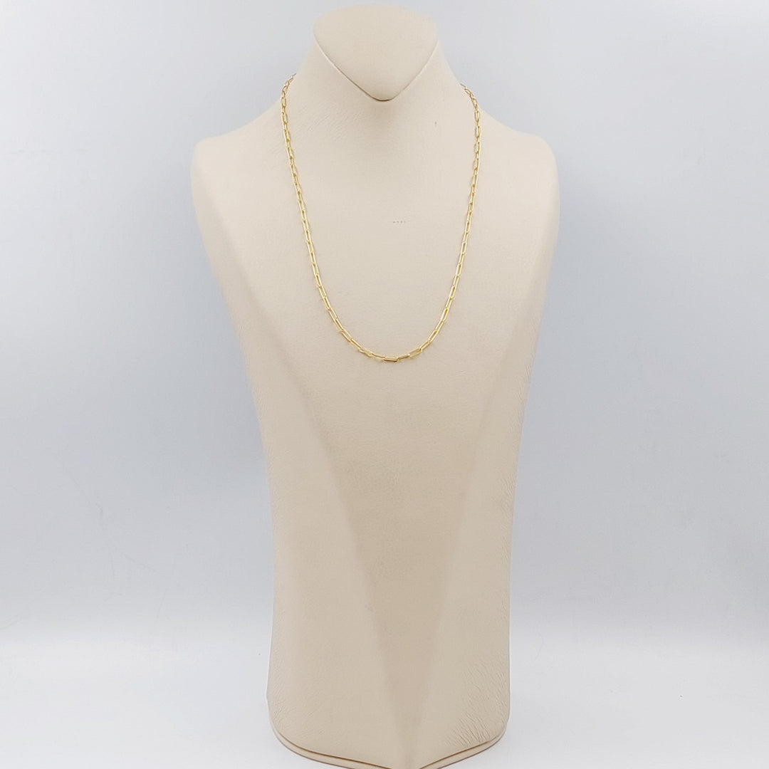 21K Gold 3mm Paperclip Chain 50cm by Saeed Jewelry - Image 3