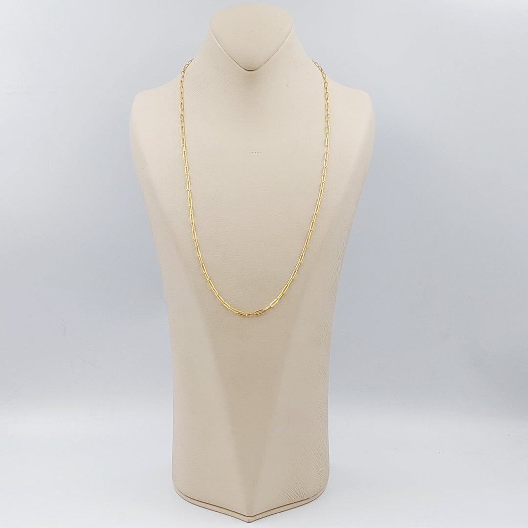 21K Gold 3mm Paperclip Chain 60cm by Saeed Jewelry - Image 3