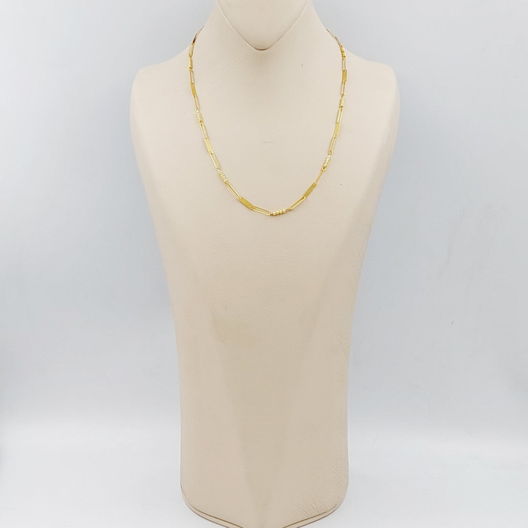 21K Gold 3mm Paperclip Mix Chain 45cm by Saeed Jewelry - Image 5