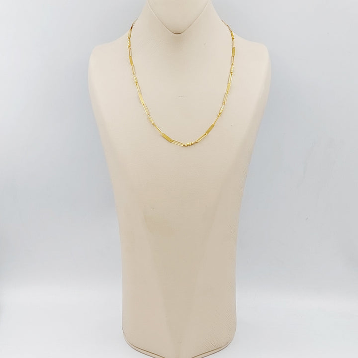 21K Gold 3mm Paperclip Mix Chain 45cm by Saeed Jewelry - Image 5