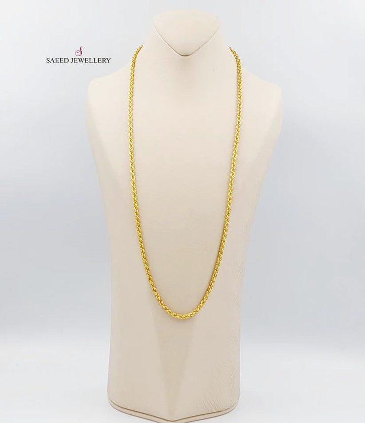 21K Gold 3mm Rope Chain 70cm by Saeed Jewelry - Image 5