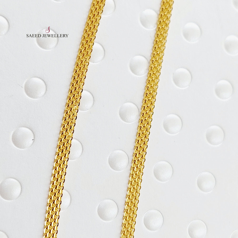 21K Gold 5mm Flat Chain 50cm by Saeed Jewelry - Image 2