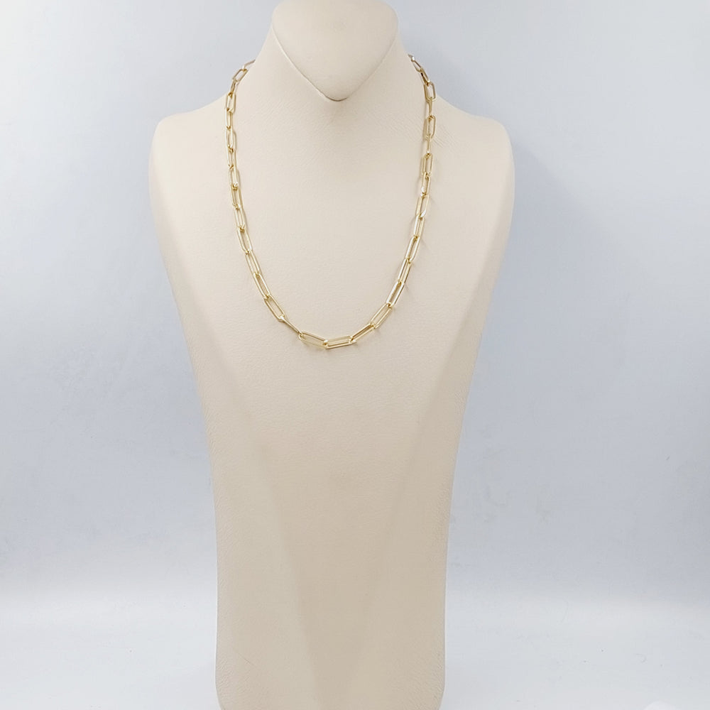 18K Gold 5mm Paperclip Necklace Chain 45cm by Saeed Jewelry - Image 2