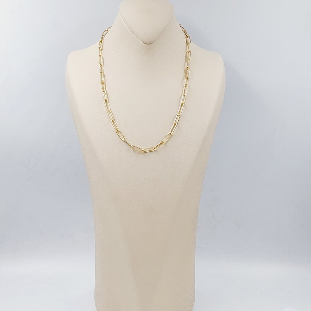 18K Gold 5mm Paperclip Necklace Chain 45cm by Saeed Jewelry - Image 2