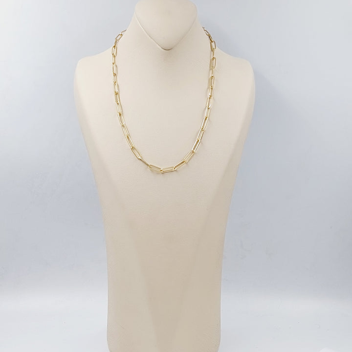 18K Gold 5mm Paperclip Necklace Chain 45cm by Saeed Jewelry - Image 2