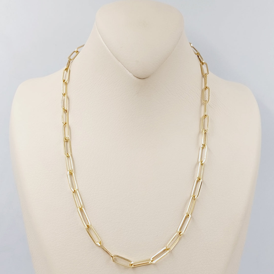 18K Gold 5mm Paperclip Necklace Chain 45cm by Saeed Jewelry - Image 3