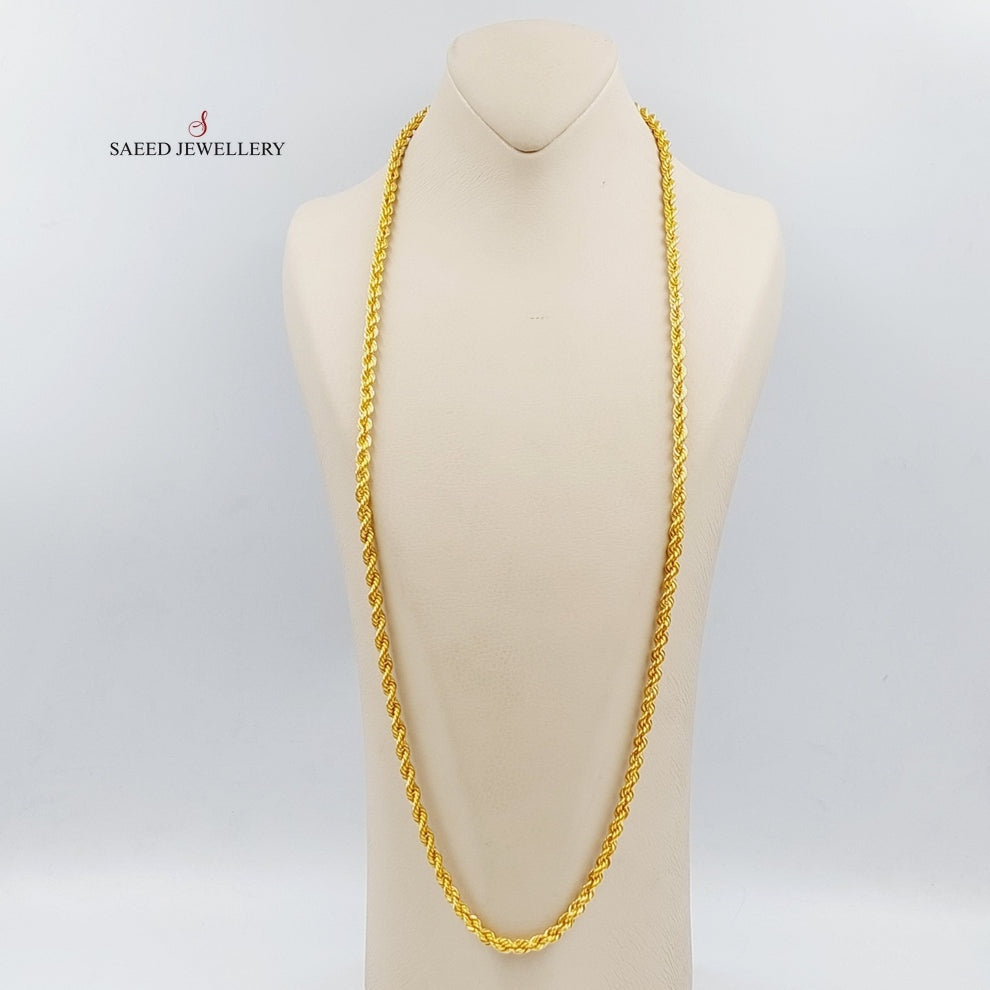 21K Gold 5mm Rope Chain 70cm by Saeed Jewelry - Image 1