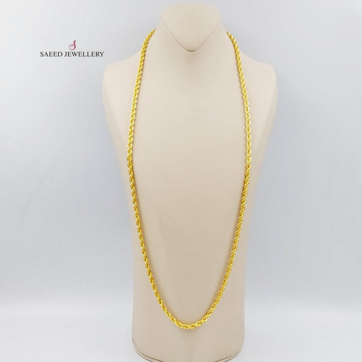 21K Gold 5mm Rope Chain by Saeed Jewelry - Image 12