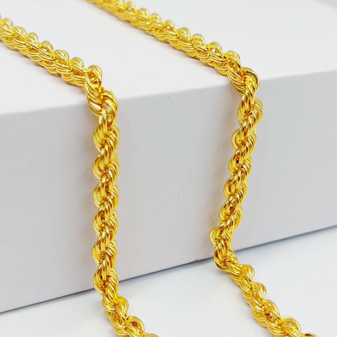 21K Gold 5mm Rope Chain by Saeed Jewelry - Image 6