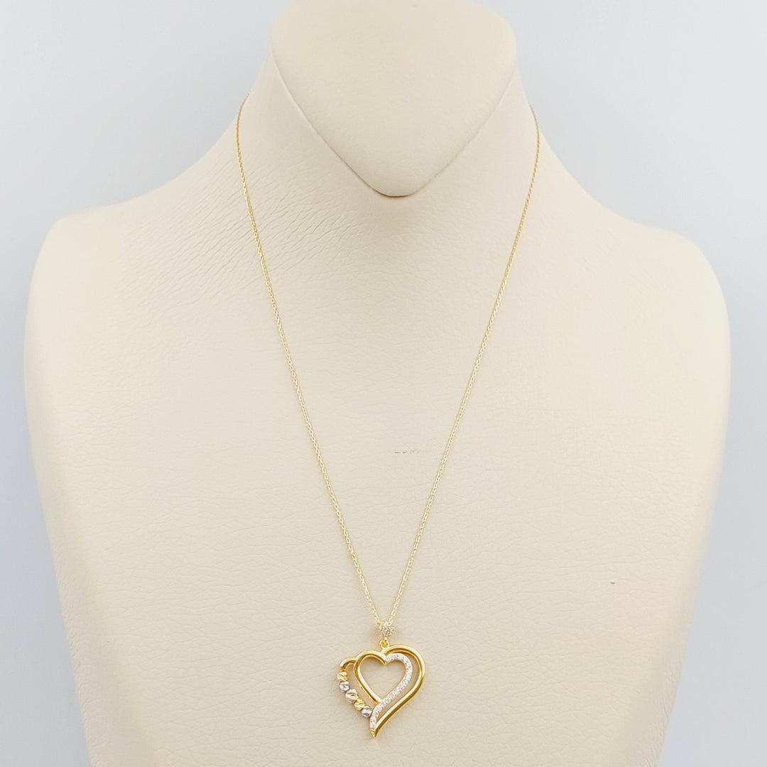 21K Gold Turkish Heart Necklace by Saeed Jewelry - Image 1